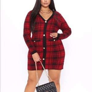 Plaid sweater dress